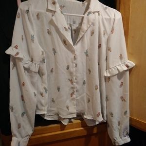 Long sleeve button up blouse